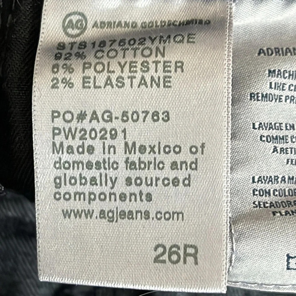 AG Adriano Goldschmied Mari High Rise Straight Raw Hem Jeans in Washed Black -26 - Picture 8 of 9